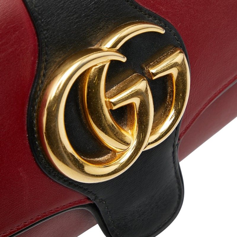 Gucci GG Marmont Ally Crossbody Bag Red Black Leather