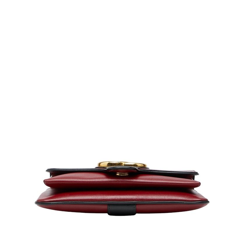 Gucci GG Marmont Ally Crossbody Bag Red Black Leather