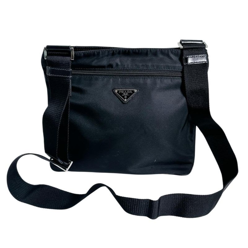 Prada Crossbody Body Bag Triangle Logo Shoulder Black — view 3