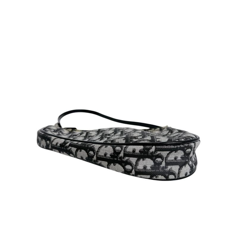 Dior Accessory Pouch Trotter Saddle Bag Handbag Black — view 5