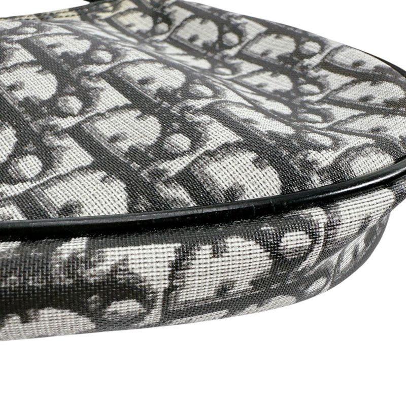 Dior Accessory Pouch Trotter Saddle Bag Handbag Black — view 7