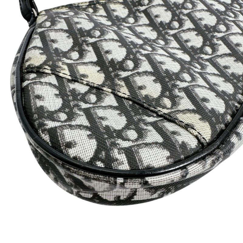 Dior Accessory Pouch Trotter Saddle Bag Handbag Black — view 8