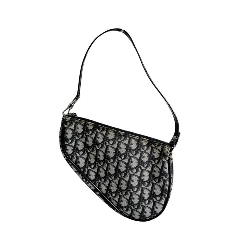 Dior Accessory Pouch Trotter Saddle Bag Handbag Black — view 3