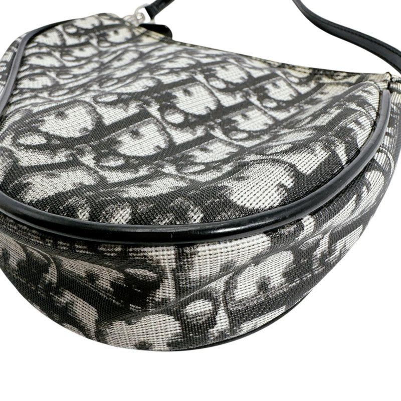 Dior Accessory Pouch Trotter Saddle Bag Handbag Black — view 6