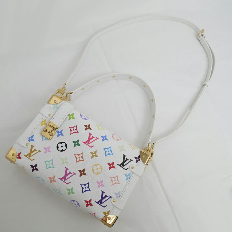Louis Vuitton Side Trunk MM Takashi Murakami Shoulder Bag White — view 9