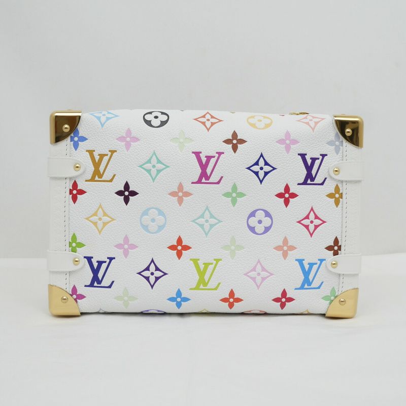 Louis Vuitton Side Trunk MM Takashi Murakami Shoulder Bag White — view 3