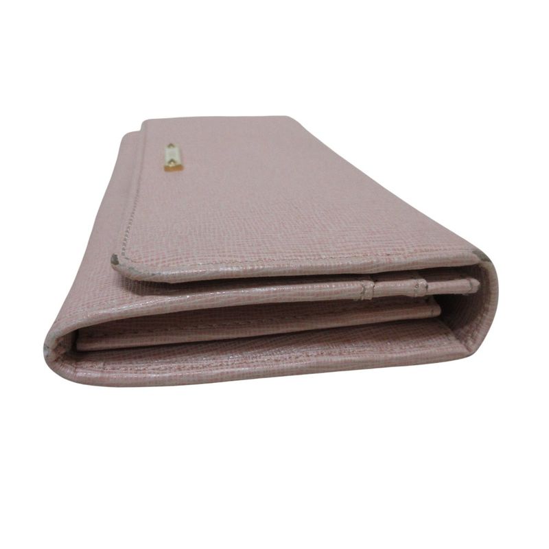 Fendi Leather Logo Plate Bifold Long Wallet 8 F09 Fondk Pink — view 4