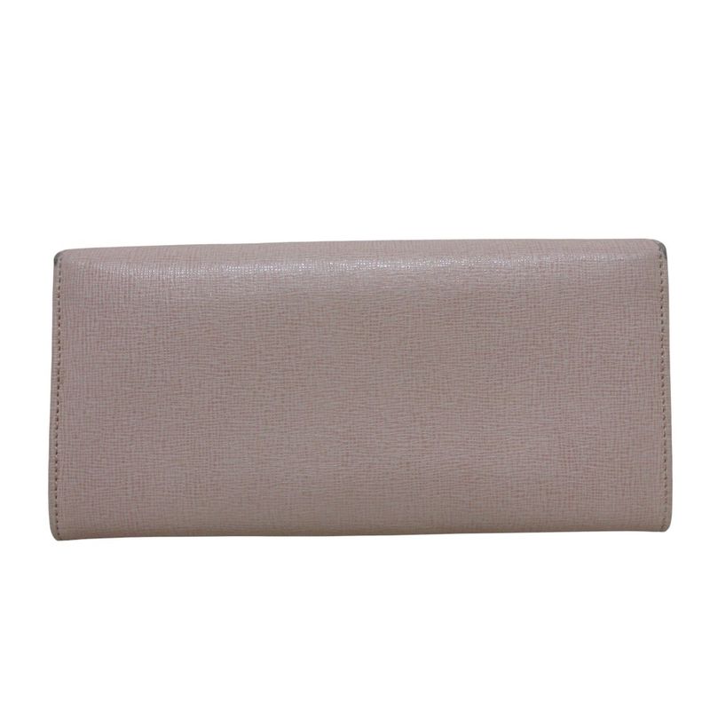 Fendi Leather Logo Plate Bifold Long Wallet 8 F09 Fondk Pink — view 2