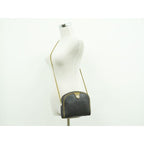 Christian Dior Honeycomb Pattern Shoulder Bag Pochette Black — view 8