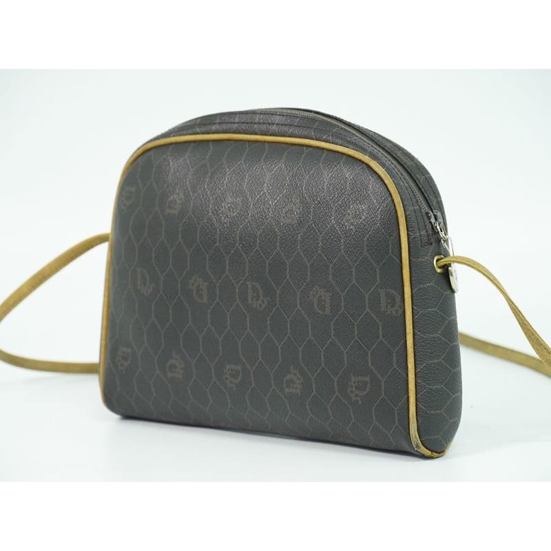 Christian Dior Honeycomb Pattern Shoulder Bag Pochette Black — view 3