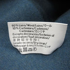 Loewe Anagram Embroidery Cashmere Blend Fringe Bicolor Muffler Khaki Blue Scarf — view 7