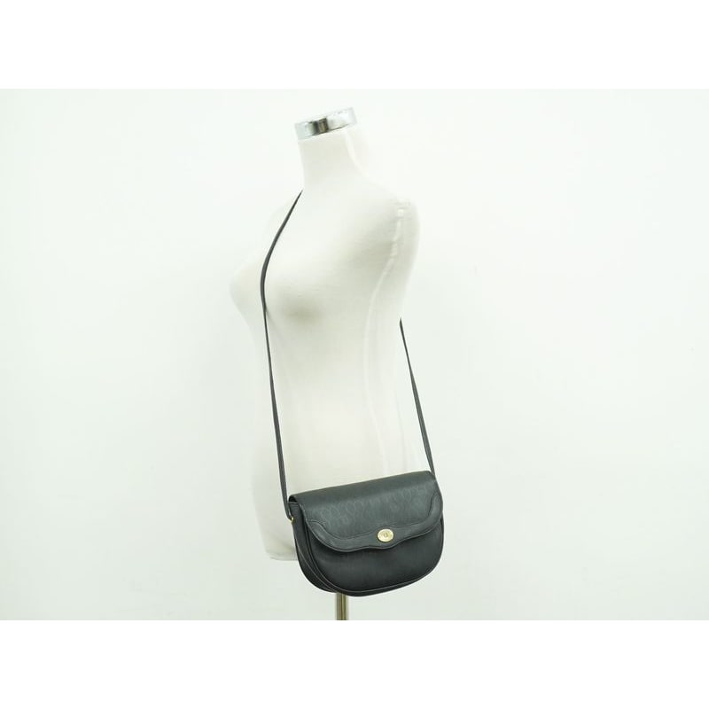 Christian Dior Honeycomb Pattern Shoulder Bag Pochette Black — view 8