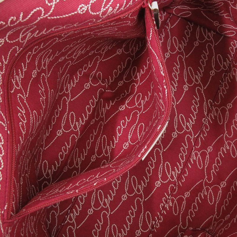 Gucci Canvas Wine Red Tote Bag 0689