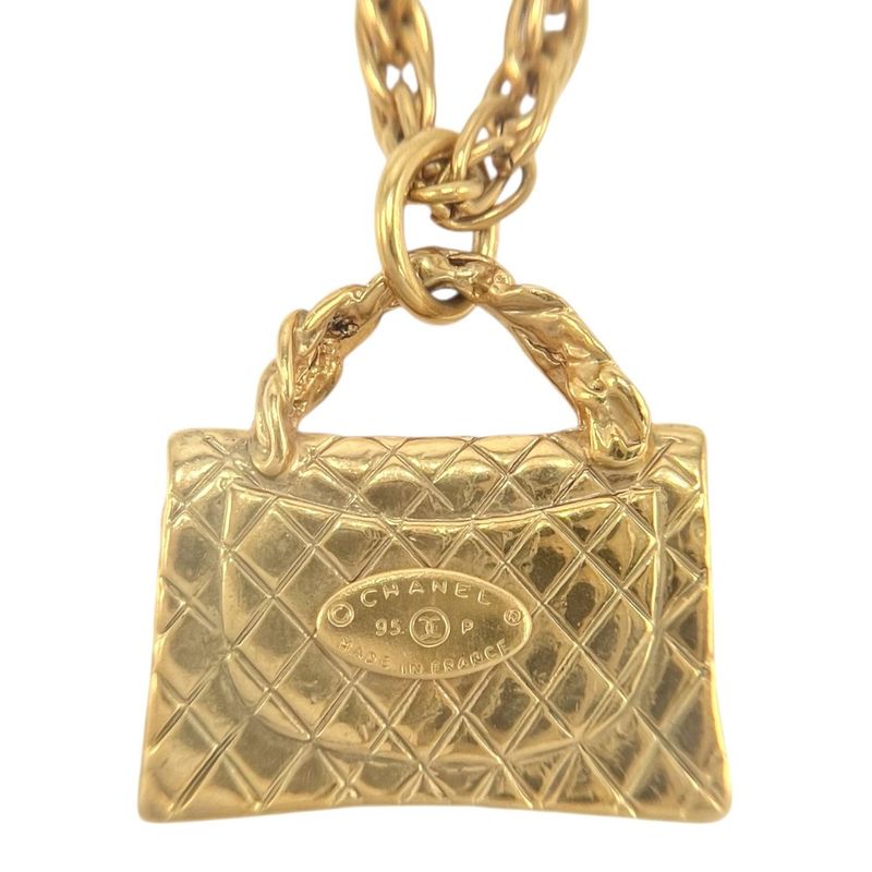 Chanel Necklace Quilted Motif Accessories Bag Pendant — view 3