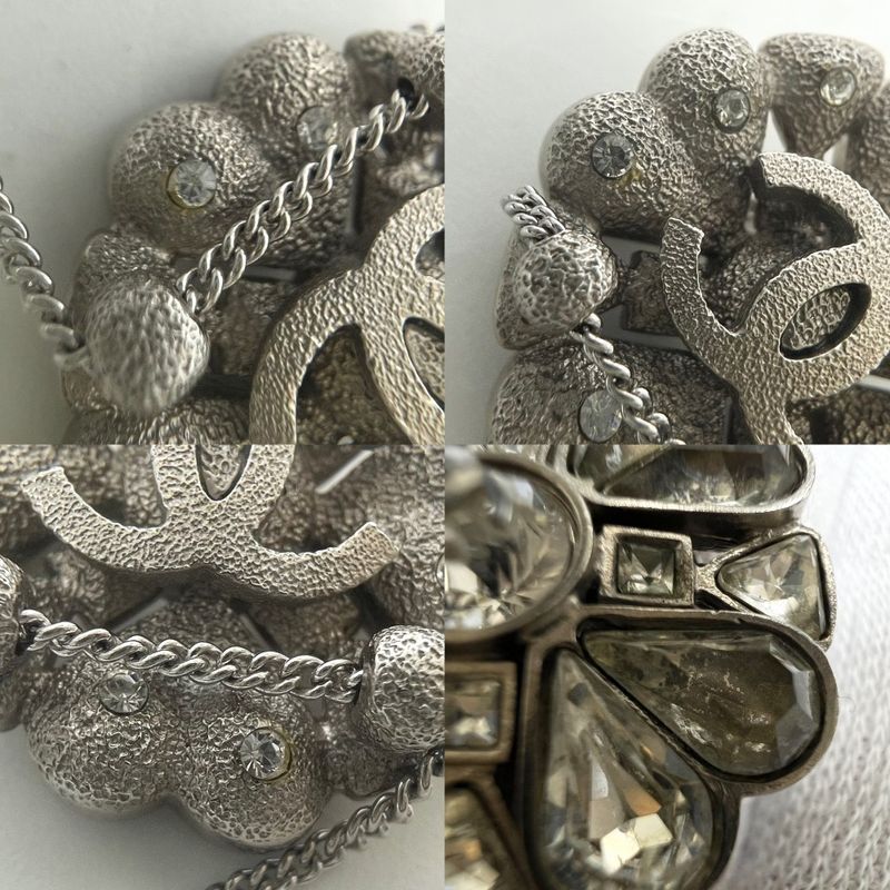 Chanel Necklace Chain Coco Mark Accessories Clover Rhinestone — view 8
