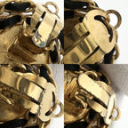 Chanel Earrings Coco Mark Swing Accessories Chain GP Leather 93 — view 5