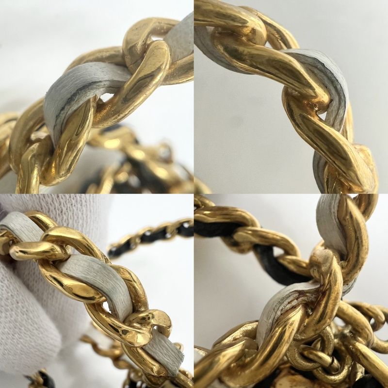Chanel Earrings Coco Mark Swing Accessories Chain GP Leather 93 — view 7