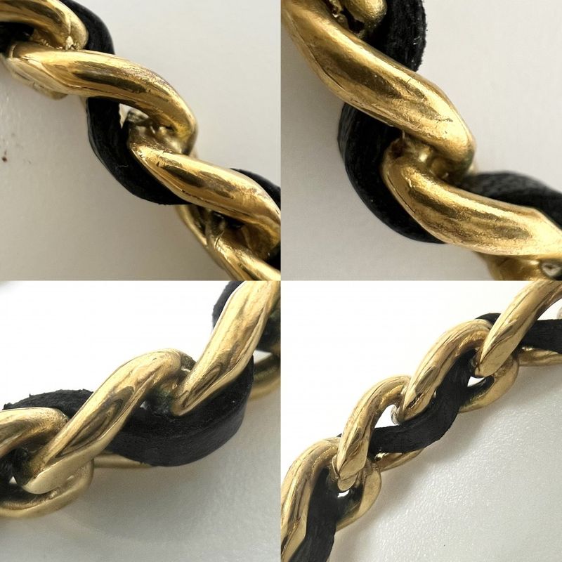 Chanel Earrings Coco Mark Swing Accessories Chain GP Leather 93 — view 8