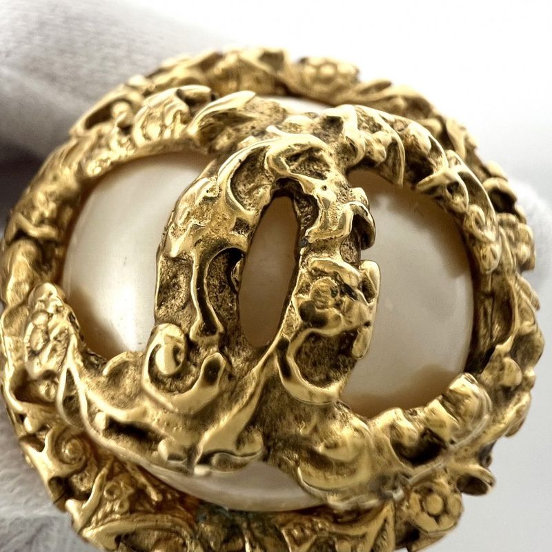 Chanel Earrings Round Accessories Vintage Coco Mark GP Faux — view 6