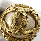 Chanel Earrings Round Accessories Vintage Coco Mark GP Faux — view 6