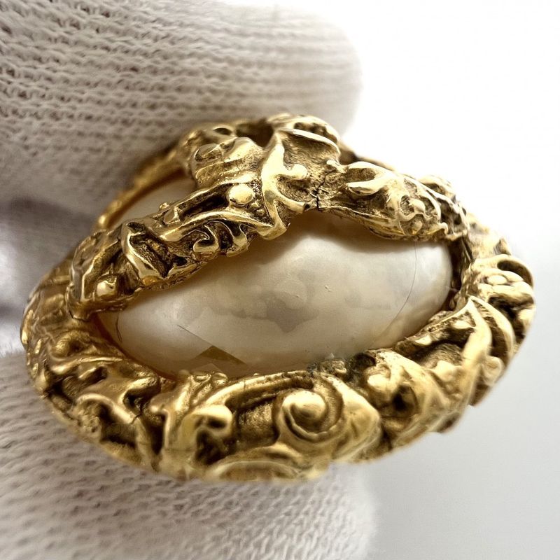 Chanel Earrings Round Accessories Vintage Coco Mark GP Faux — view 8
