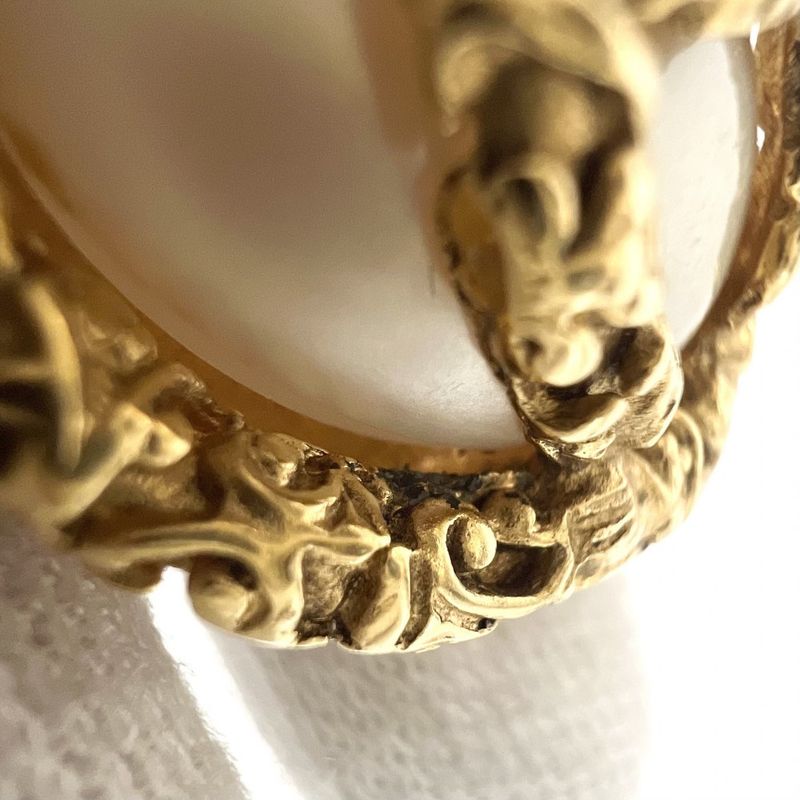 Chanel Earrings Round Accessories Vintage Coco Mark GP Faux — view 9