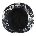 Chanel Hat Camellia CC Logo Cotton M Black White — view 5