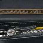 Fendi FF Logo Zip Around Wallet Long Round Zipper Black 7 M0276 A8 VC — view 7