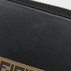 Fendi FF Logo Zip Around Wallet Long Round Zipper Black 7 M0276 A8 VC — view 9