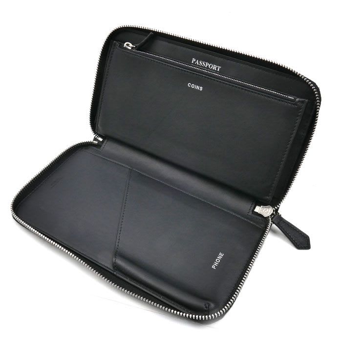 Fendi FF Logo Zip Around Wallet Long Round Zipper Black 7 M0276 A8 VC — view 3