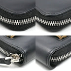 Fendi FF Logo Zip Around Wallet Long Round Zipper Black 7 M0276 A8 VC — view 6