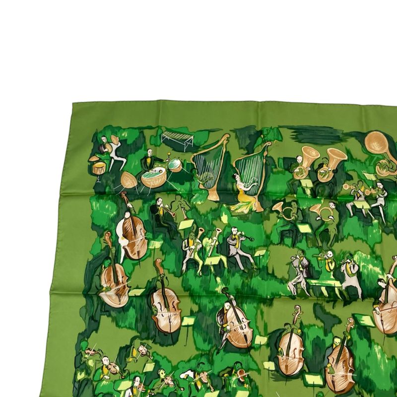 Hermes Carre 90 Silk Scarf Concerto Green — view 3