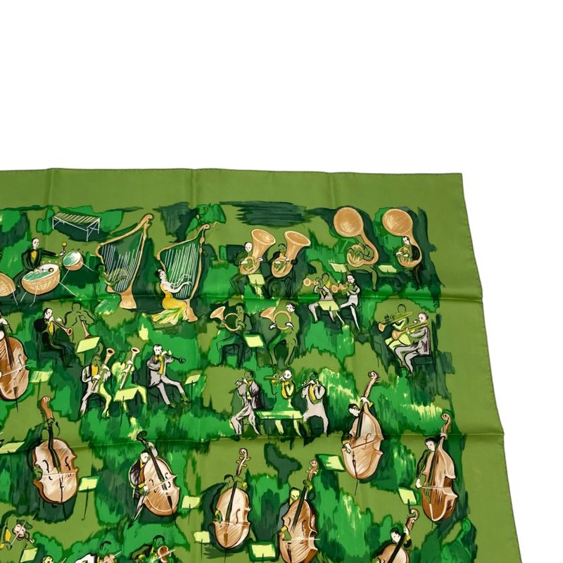 Hermes Carre 90 Silk Scarf Concerto Green — view 4