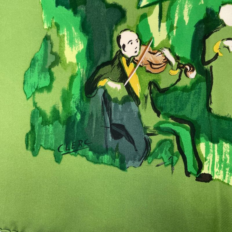 Hermes Carre 90 Silk Scarf Concerto Green — view 8