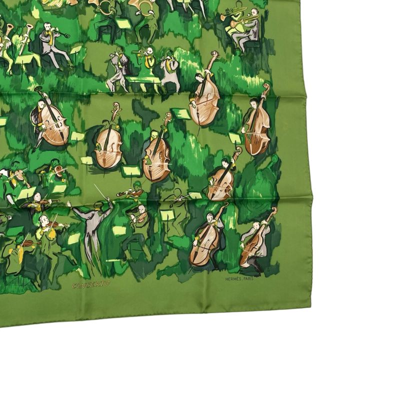 Hermes Carre 90 Silk Scarf Concerto Green — view 5