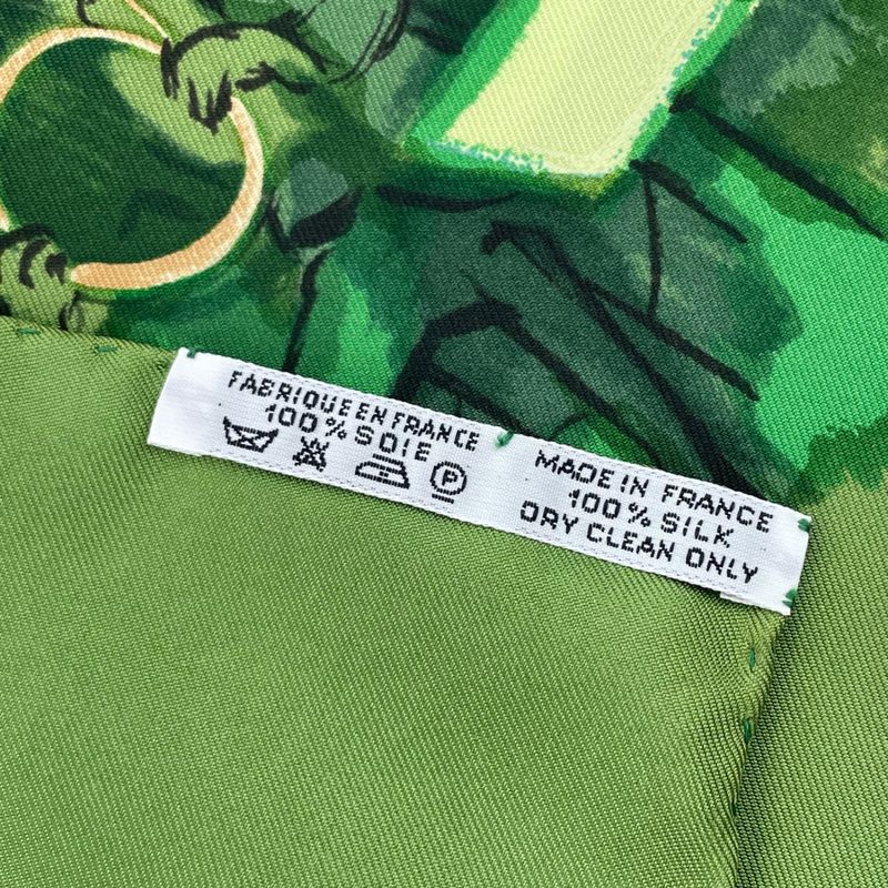 Hermes Carre 90 Silk Scarf Concerto Green — view 9