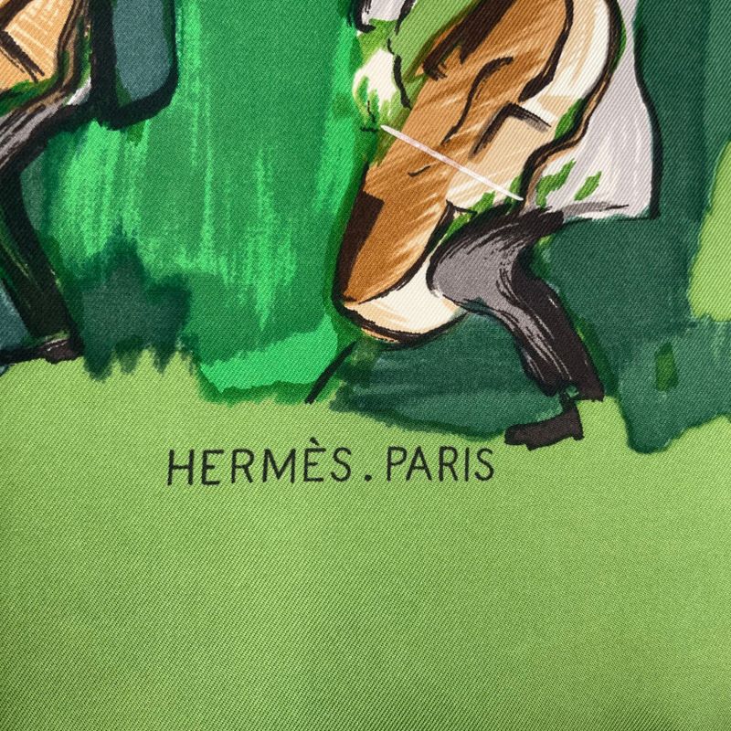 Hermes Carre 90 Silk Scarf Concerto Green — view 7