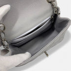 Chanel Bag Shoulder Gray Silver Mini Quilted Caviar Leather Single — view 8