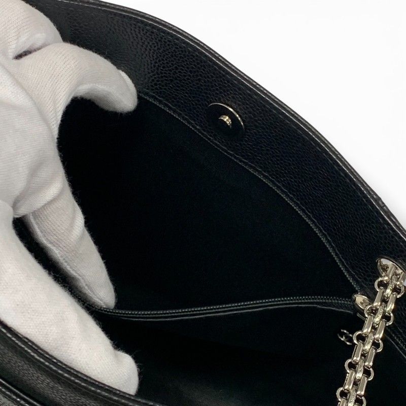 Chanel Bag Tote Black Silver Chain — view 9