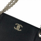 Chanel Bag Tote Black Silver Chain — view 5