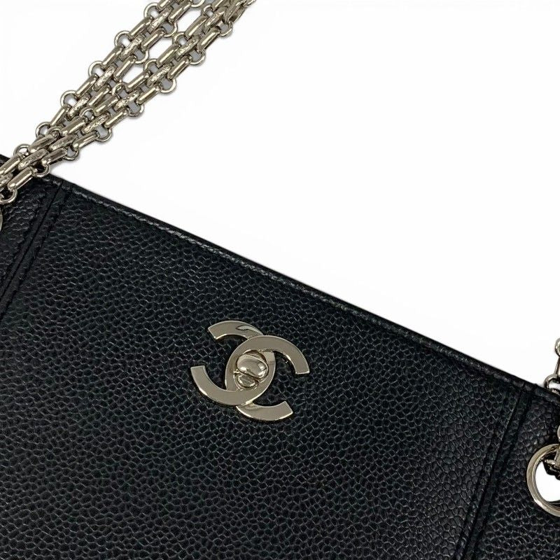 Chanel Bag Tote Black Silver Chain — view 5
