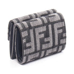 Fendi Trifold Wallet Baguette Micro FF Jacquard 8 M0395 Aut4 F1 Uj5 Black Midnight — view 2