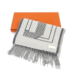 Hermes Retre Au Carre Muffler Cashmere 100% Leather Yvoire Griff Scarf — view 2