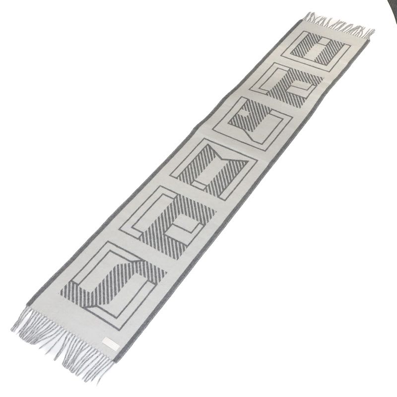 Hermes Retre Au Carre Muffler Cashmere 100% Leather Yvoire Griff Scarf — view 3