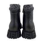 Fendi Ankle Boots Zucca Pattern Lace Up 7 U1458 6 Sizes Leather FF Logo Black — view 4