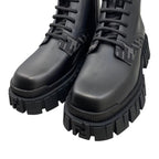 Fendi Ankle Boots Zucca Pattern Lace Up 7 U1458 6 Sizes Leather FF Logo Black — view 9