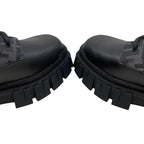 Fendi Ankle Boots Zucca Pattern Lace Up 7 U1458 6 Sizes Leather FF Logo Black — view 7
