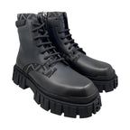 Fendi Ankle Boots Zucca Pattern Lace Up 7 U1458 6 Sizes Leather FF Logo Black — view 2