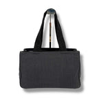 Prada Mini Tote Bag Handbag Gray Black Canvas — view 4