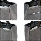 Prada Mini Tote Bag Handbag Gray Black Canvas — view 6
